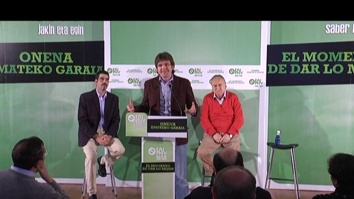 Gorka Urtaran, en el acto de presentación de los candidatos a alcaldes de Bilbao, Donostia y Gasteiz 