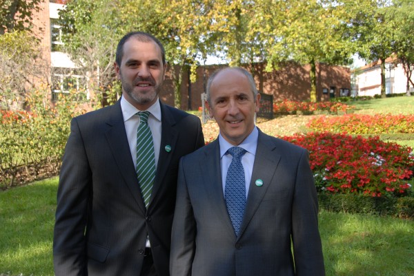 Josu Erkoreka junto a Josu Bergara en Sestao
