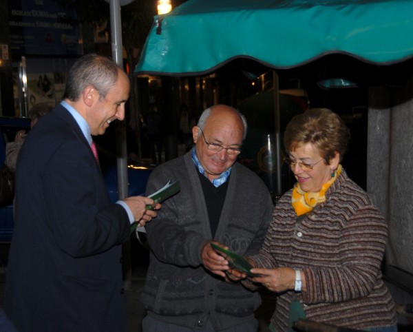 Josu Erkoreka en Santurtzi con Anasagasti, Esteban, Azpiazu e Ituarte