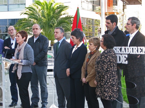 Arantxa Tapia, Joseba Egibar e Iñigo Urkullu en Miramon