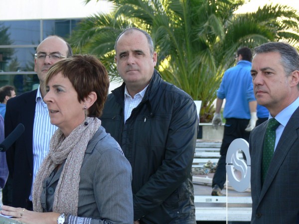 Arantxa Tapia, Joseba Egibar e Iñigo Urkullu en Miramon