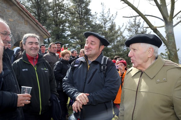 Andoni Ortuzar en Bizkargi en la víspera de Aberri Eguna