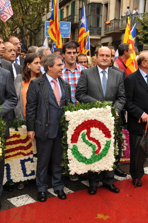 Andoni Ortuzar, Joseba Aurrekoetxea y Koldo Zarraga en la Diada 2013
