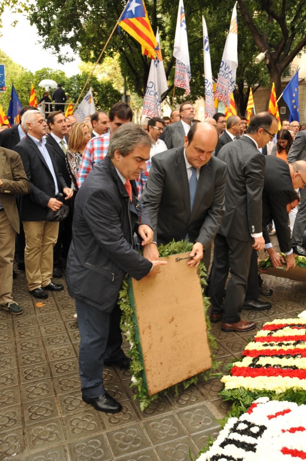 Andoni Ortuzar, Joseba Aurrekoetxea y Koldo Zarraga en la Diada 2013
