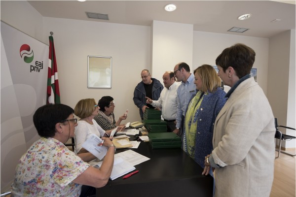 Ekitaldia Bergaran. Joseba Agirretxea, Joseba Egibar, Andoni Ortuzar