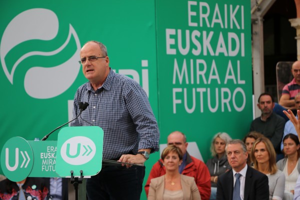 Urkullu, Egibar Eibarren. Mitina