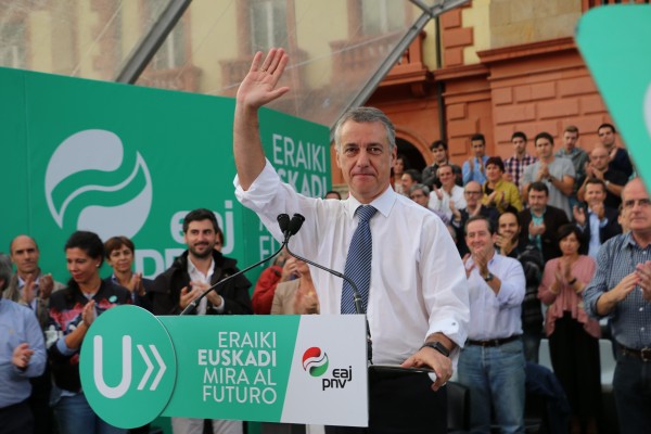 Urkullu, Egibar Eibarren. Mitina
