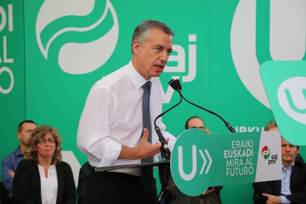 Urkullu, Egibar en Eibar. Mitin