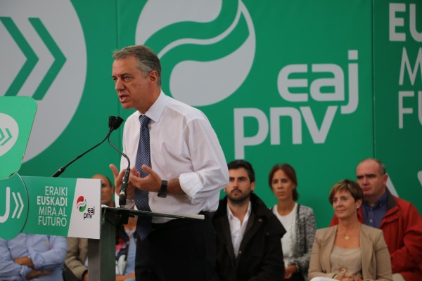 Urkullu, Egibar en Eibar. Mitin