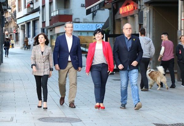 Mitin Azpeitia. Amaia Etxebarria, Markel Olano, Joseba Egibar, Izaskun Bilbao Barandica