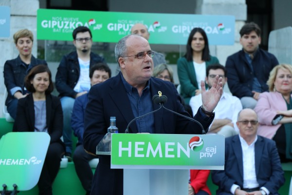 Mitin Azpeitia. Amaia Etxebarria, Markel Olano, Joseba Egibar, Izaskun Bilbao Barandica