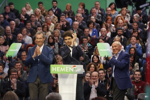 Mitin Bilbao. Izaskun Bilbao Barandica, Iñigo Urkullu, Andoni Ortuzar