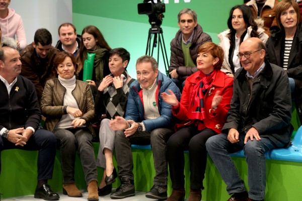 10N Mitin cierre campaña. Andoni Ortuzar, Iñigo Urkullu, Aitor Esteban, Almudena Otaola, Maribel Vaquero