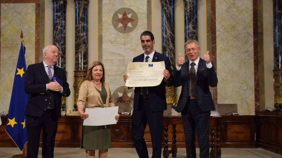 Donostia recibe el Premio de Europa 2019 Donostia recibe el Premio de Europa 2019