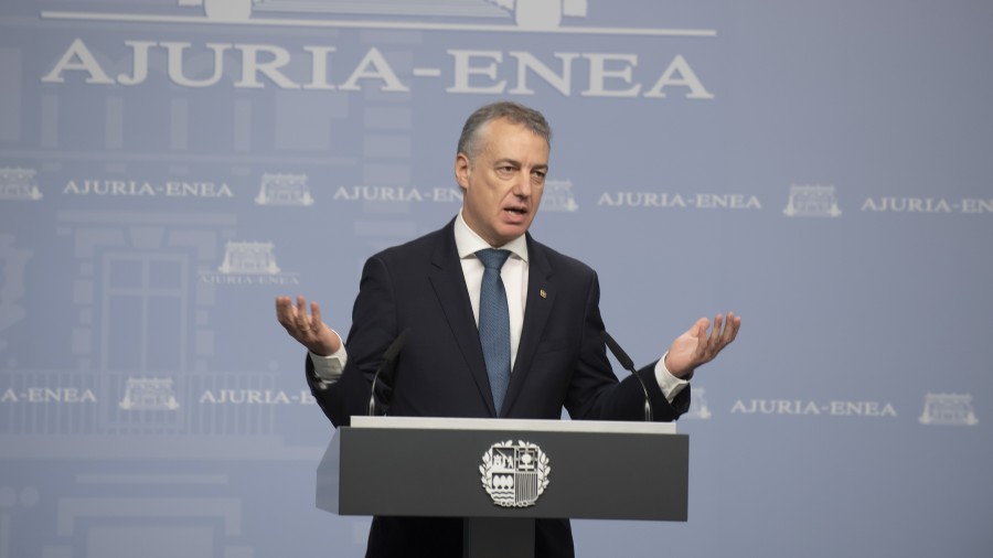 Urkullu Lehendakariak gaitzespen-jarrera berretsi du ustelkeria-kasu ororen aurrean