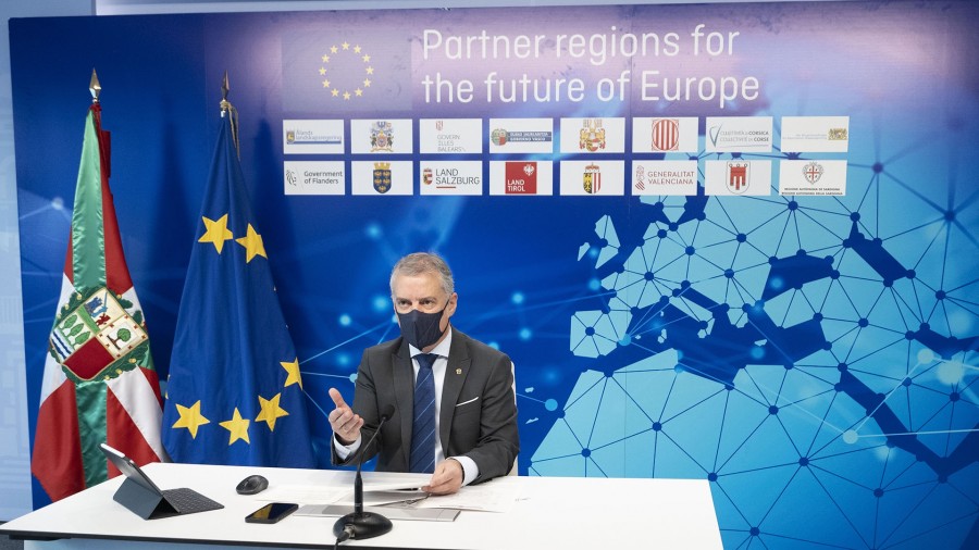 Lege-eskumenak dituzten Europako Eskualdeen Ekimenaren (RLEG) gobernuek gaitasun handiagoa eskatzen dute EBko politiketan eragiteko eta laguntzeko Lege-eskumenak dituzten Europako Eskualdeen Ekimenaren (RLEG) gobernuek gaitasun handiagoa eskatzen dute EBko politiketan eragiteko eta laguntzeko
