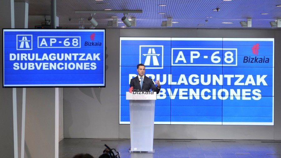 Urritik aurrera, AP-68 autobideko ibilbideak diruz lagunduko ditu Bizkaiak, hileko gastu-muga ezarrita Urritik aurrera, AP-68 autobideko ibilbideak diruz lagunduko ditu Bizkaiak, hileko gastu-muga ezarrita