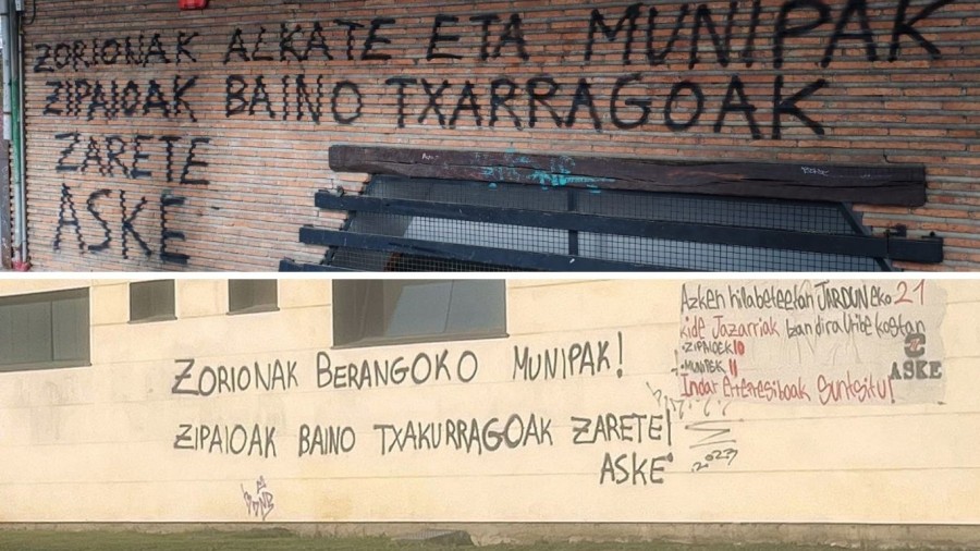 El BBB considera “inaceptables” las pintadas aparecidas en varios municipios de Uribe Kosta en contra de representantes políticos de EAJ-PNV y policía municipal 