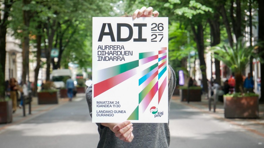 'Aurrera Diharduen Indarra', udal eta foru hauteskundetarako urte bete falta dela, EAJ-PNVk Durangon egingo duen mitin handirako goiburua 'Aurrera Diharduen Indarra', udal eta foru hauteskundetarako urte bete falta dela, EAJ-PNVk Durangon egingo duen mitin handirako goiburua